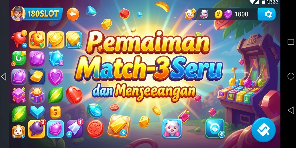 Tampilan gameplay seru 180SLOT dengan warna-warni ceria.