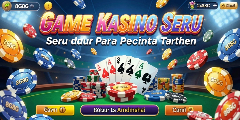 Tampilan fitur gameplay 8G8G dengan berbagai pilihan permainan kasino.