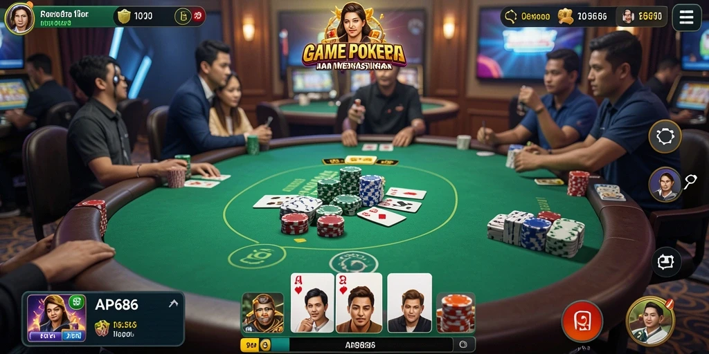 Gameplay seru poker di AP686 dengan grafis menawan.