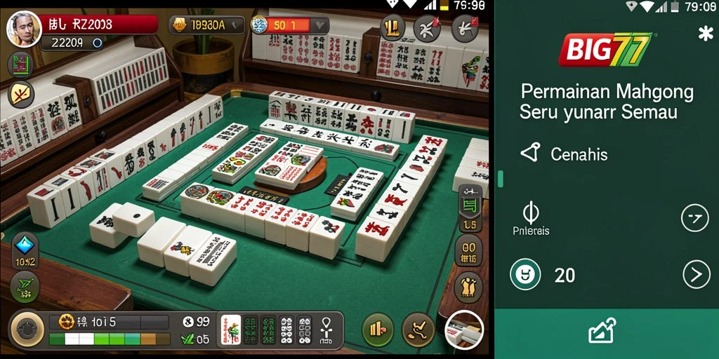 Tampilan gameplay BIG77 dengan grafik Mahjong yang menakjubkan.