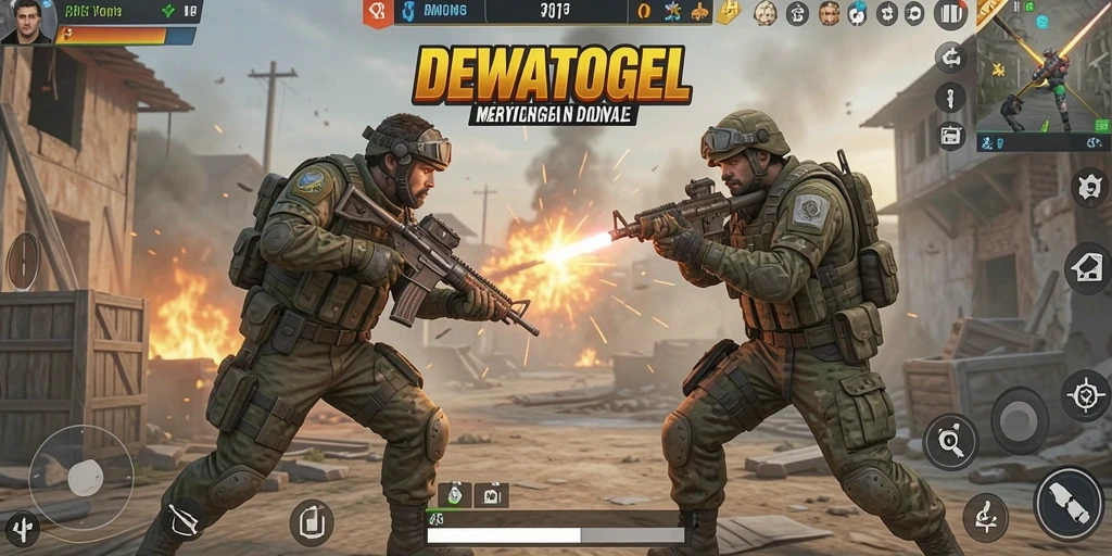 Tampilan gameplay seru dari DEWATOGEL di medan perang Battle Royale.