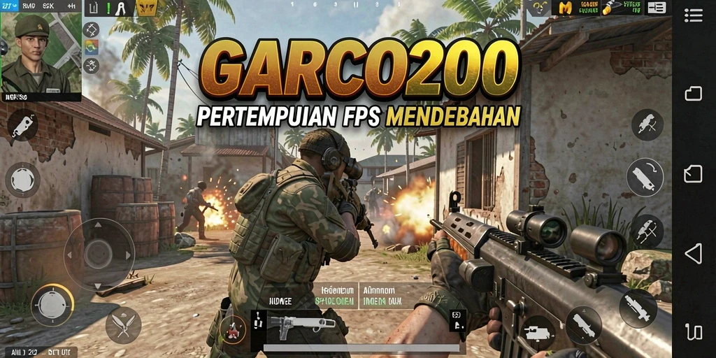 Tangkapan layar dari gameplay GARCO200 menunjukkan pertempuran epik dalam FPS.