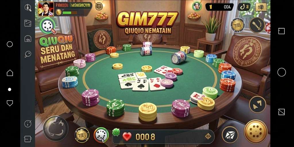 Tampilan menarik dari gameplay QiuQiu di GIM777.
