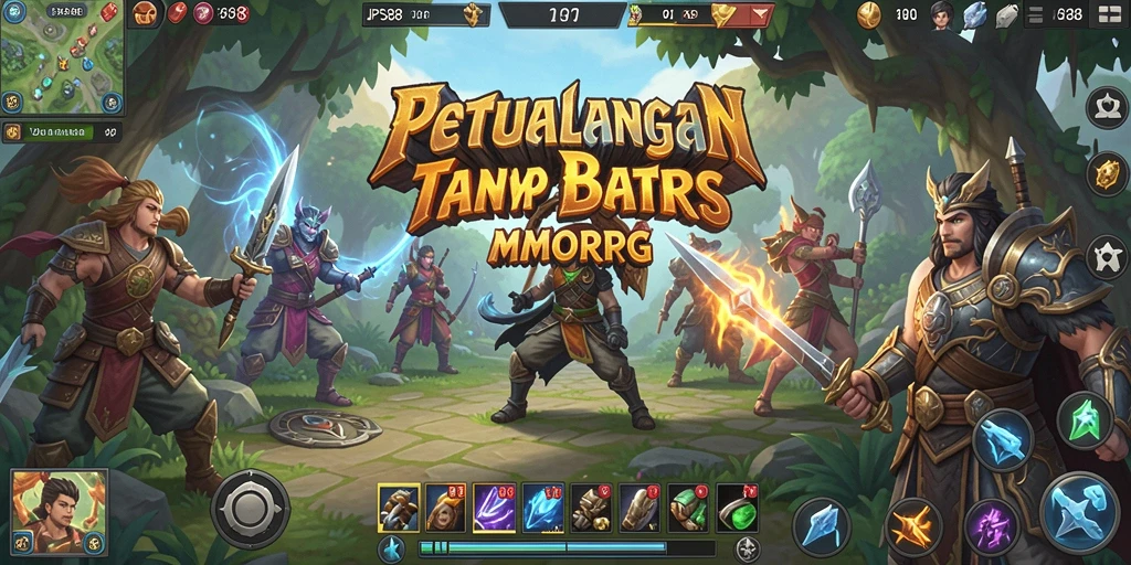 Tangkapan layar bermain <strong>JPS88</strong> yang menunjukkan pertempuran epik dalam MMORPG.
