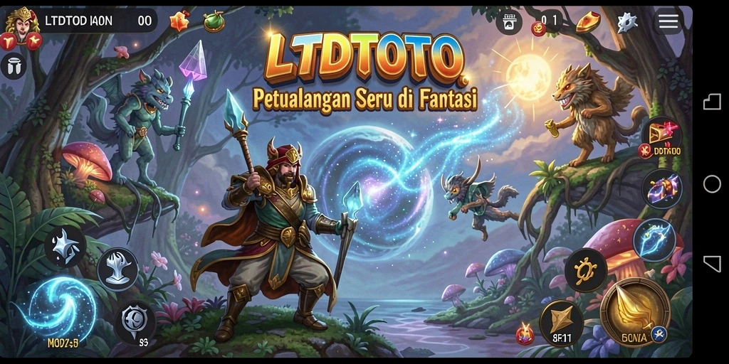 Tangkapan layar utama LTDTOTO menampilkan aksi seru dalam permainan petualangan.