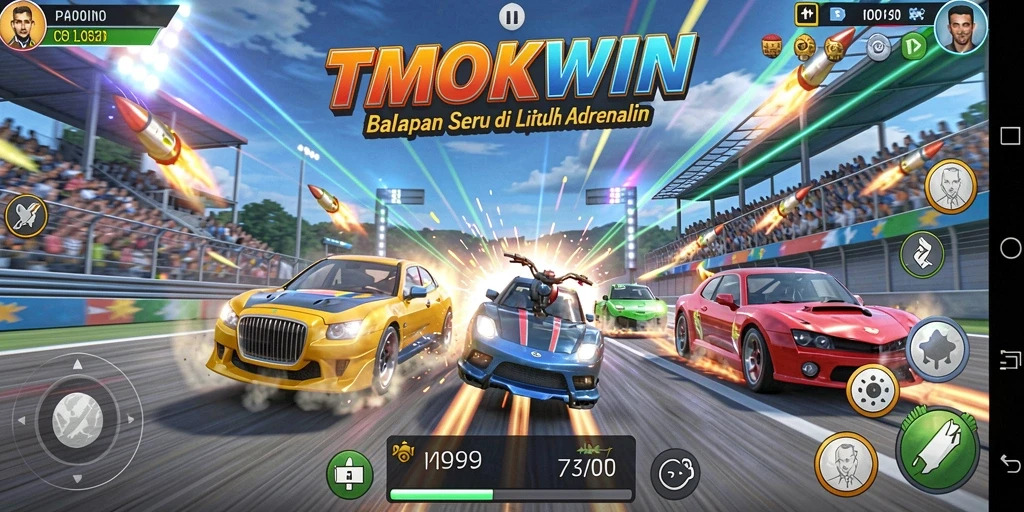 Gameplay seru di lintasan balap TMOKWIN yang memacu adrenalin.